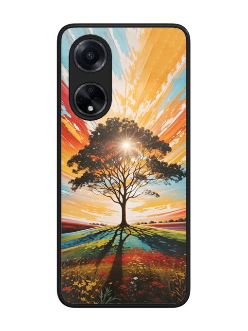 Abstract Tree Colorful Art Glossy Metal Phone Cover for Oppo F23 (5G) Zapvi