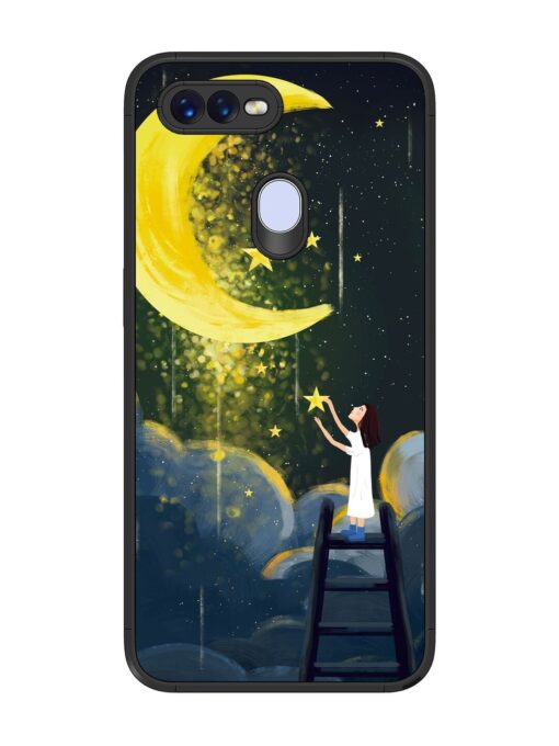 Moonlight Healing Night Illustration Glossy Metal TPU Phone Cover for Oppo F9