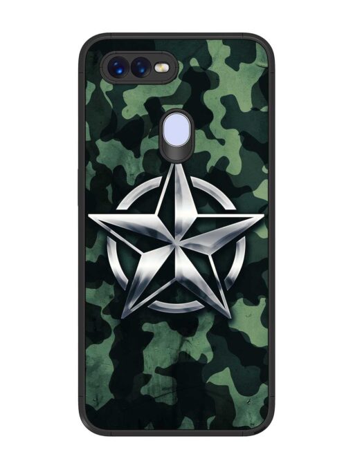 Indian Army Star Design Glossy Metal Phone Cover for Oppo F9 Zapvi