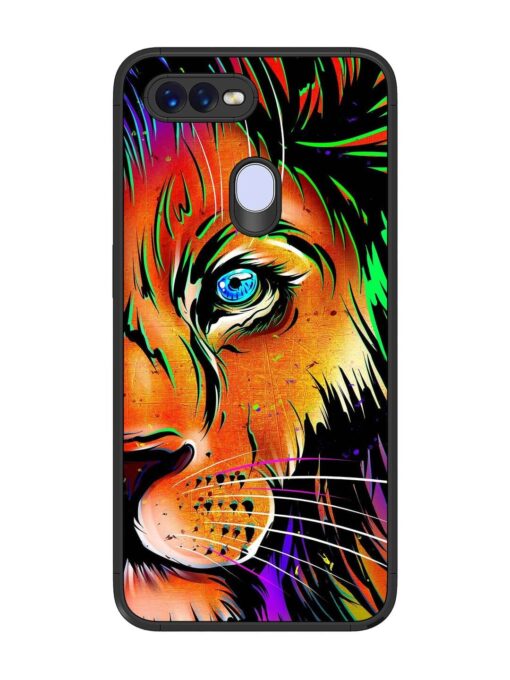 Colorful Lion Design Glossy Metal TPU Phone Cover for Oppo F9 Zapvi