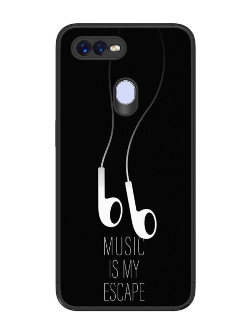 Music Is My Escape Glossy Metal Phone Cover for Oppo F9