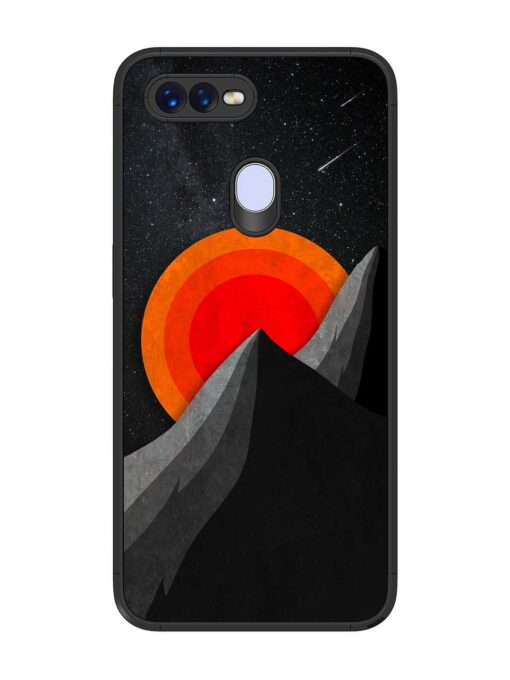 Black Mountain Glossy Metal Phone Cover for Oppo F9