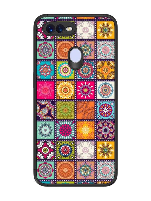 Seamless Pattern Vintage Glossy Metal Phone Cover for Oppo F9 Zapvi