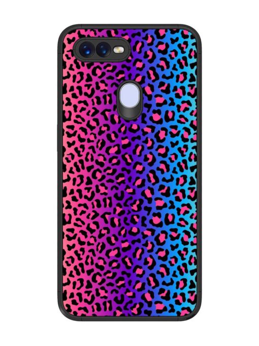 Colorful Leopard Seamless Glossy Metal Phone Cover for Oppo F9 Zapvi