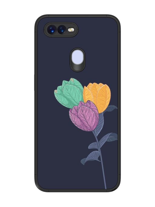 Flower Vector Glossy Metal Phone Cover for Oppo F9 Zapvi