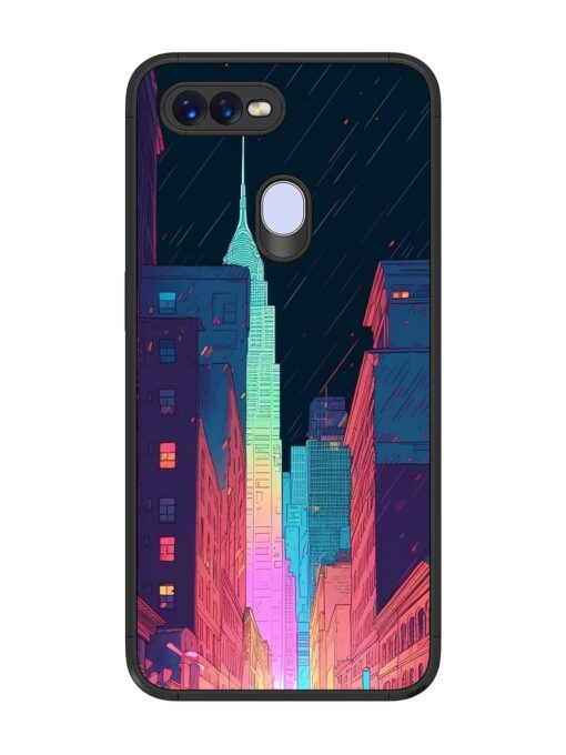 Minimal City Art Glossy Metal Phone Cover for Oppo F9 Zapvi