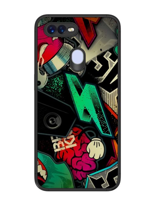 Graffiti Art Glossy Metal Phone Cover for Oppo F9