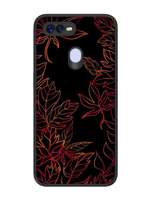 Red Floral Pattern Glossy Metal Phone Cover for Oppo F9 Zapvi