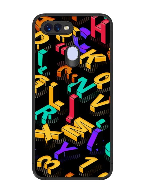 Seamless Pattern With Letters Glossy Metal Phone Cover for Oppo F9