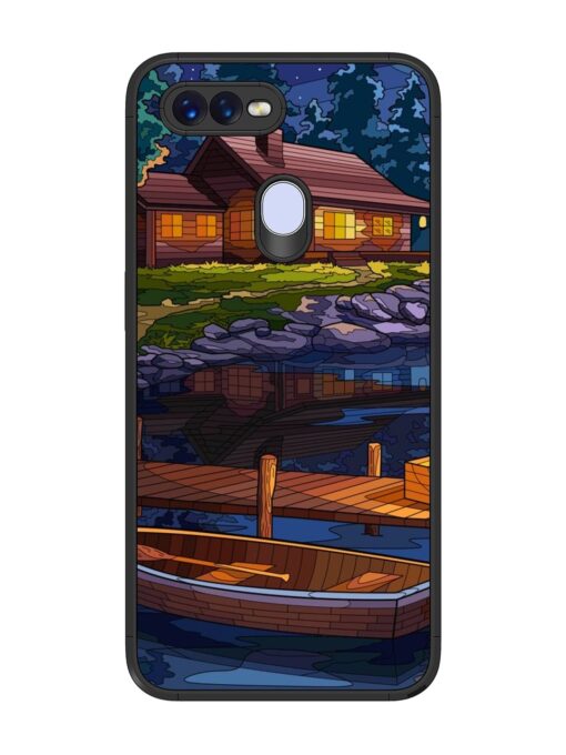 Village Night Scene Glossy Metal Phone Cover for Oppo F9