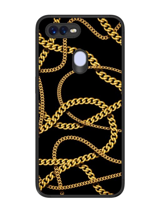 Decorative Golde Chain Glossy Metal Phone Cover for Oppo F9 Zapvi