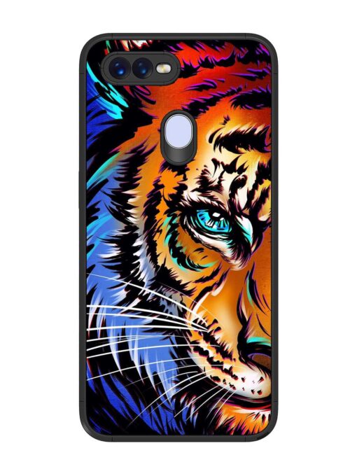 Colorful Lion Art Glossy Metal Phone Cover for Oppo F9 Pro Zapvi