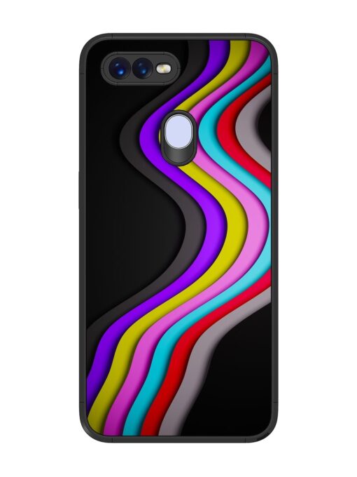 Liquid Blue Abstract Glossy Metal Phone Cover for Oppo F9 Pro Zapvi