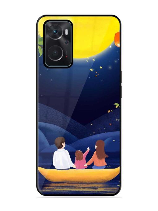 Happy Family And Beautiful View Glossy Metal Phone Cover for Oppo K10 (4G)