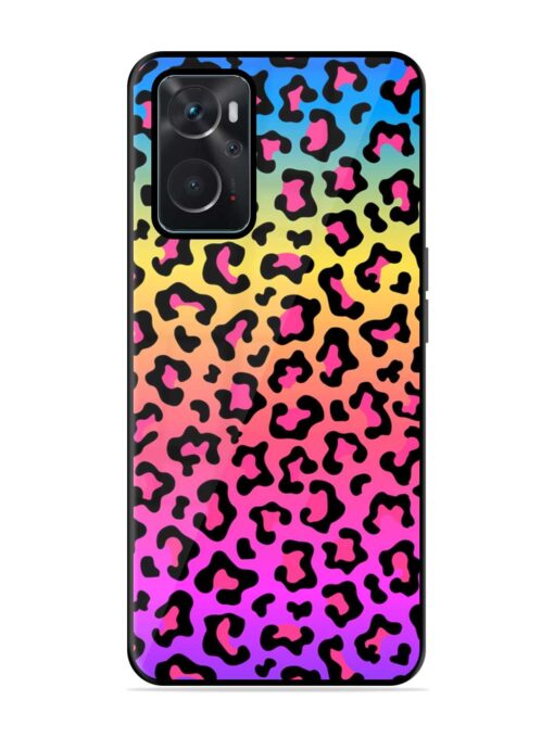 Neon Rainbow Colored Glossy Metal Phone Cover for Oppo K10 (4G) Zapvi