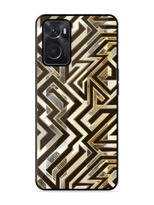 Technology Geometric Seamless Glossy Metal Phone Cover for Oppo K10 (4G) Zapvi