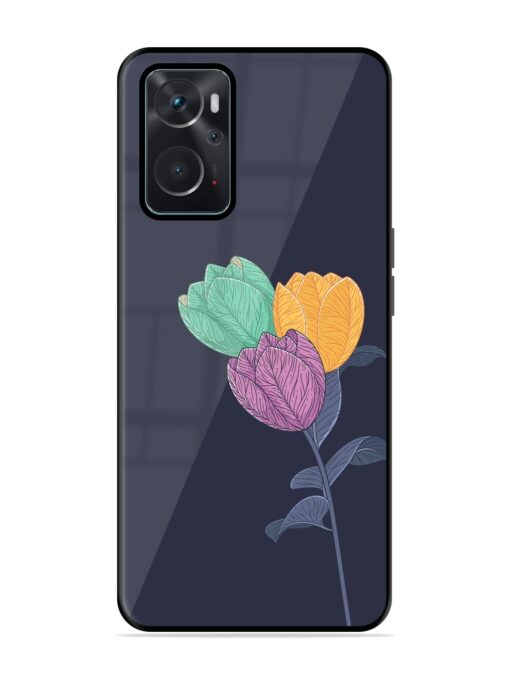 Flower Vector Glossy Metal Phone Cover for Oppo K10 (4G) Zapvi