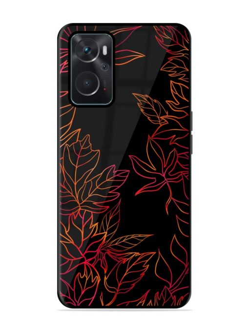 Red Floral Pattern Glossy Metal Phone Cover for Oppo K10 (4G) Zapvi