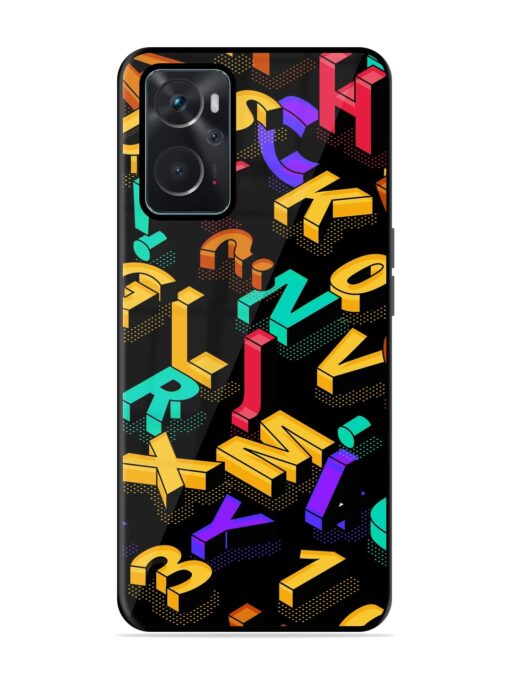 Seamless Pattern With Letters Glossy Metal Phone Cover for Oppo K10 (4G) Zapvi