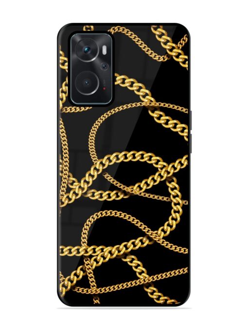 Decorative Golde Chain Glossy Metal Phone Cover for Oppo K10 (4G)