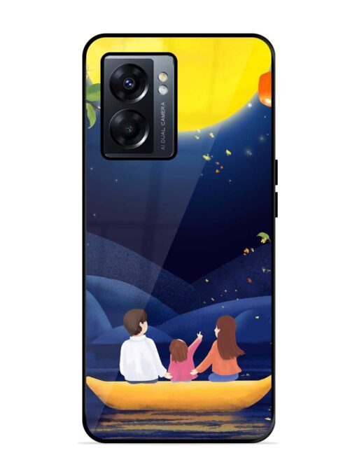 Happy Family And Beautiful View Glossy Metal Phone Cover for Oppo K10 (5G)