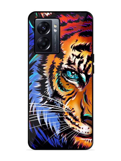 Colorful Lion Art Glossy Metal Phone Cover for Oppo K10 (5G) Zapvi