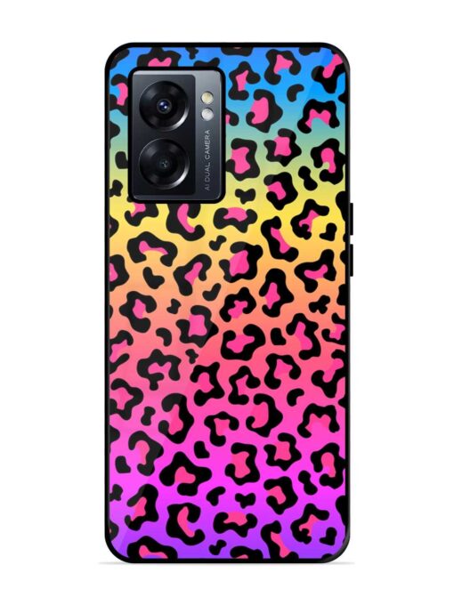 Neon Rainbow Colored Glossy Metal Phone Cover for Oppo K10 (5G) Zapvi