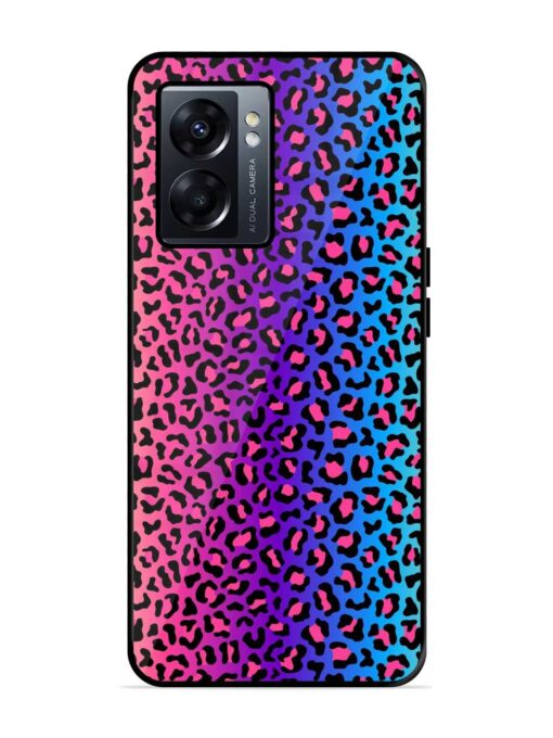 Colorful Leopard Seamless Glossy Metal Phone Cover for Oppo K10 (5G) Zapvi