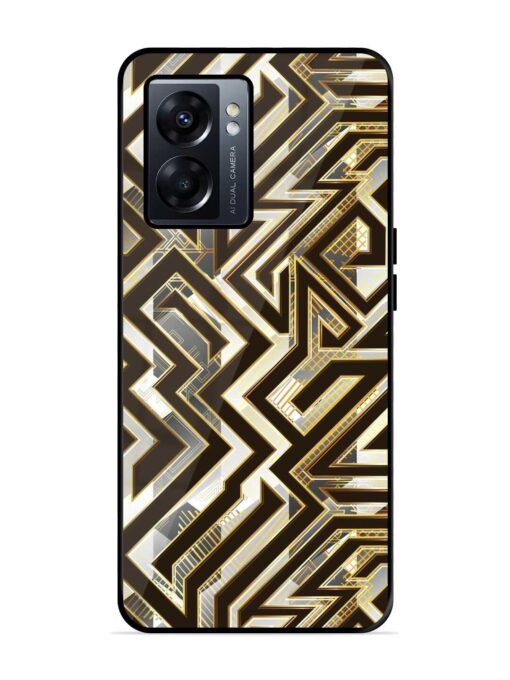 Technology Geometric Seamless Glossy Metal Phone Cover for Oppo K10 (5G) Zapvi