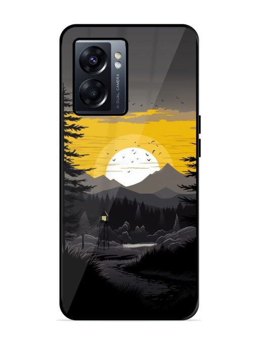 Sunset Vector Glossy Metal Phone Cover for Oppo K10 (5G) Zapvi