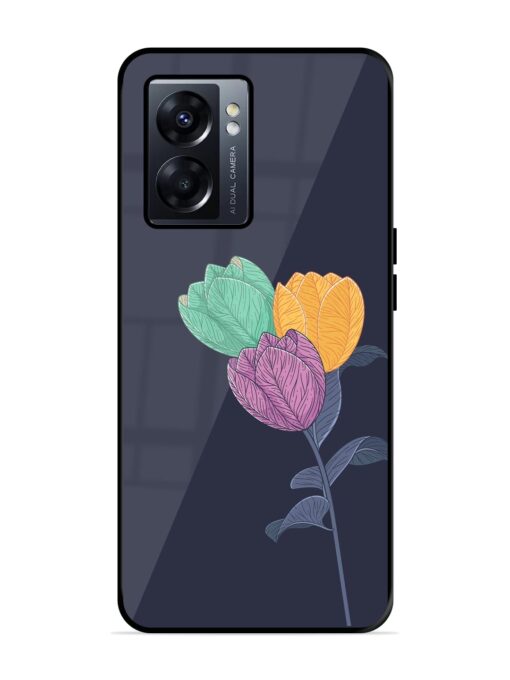 Flower Vector Glossy Metal Phone Cover for Oppo K10 (5G) Zapvi