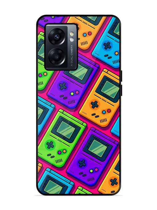 Game Seamless Pattern Glossy Metal Phone Cover for Oppo K10 (5G) Zapvi