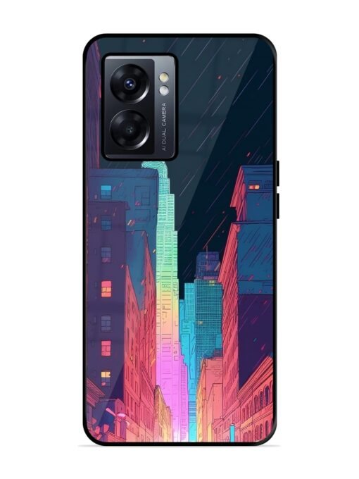 Minimal City Art Glossy Metal Phone Cover for Oppo K10 (5G) Zapvi