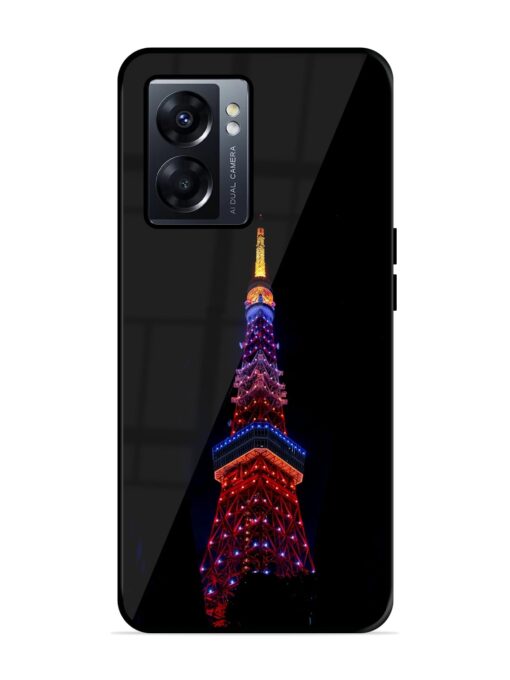 Eiffel Tower Night View Glossy Metal Phone Cover for Oppo K10 (5G) Zapvi