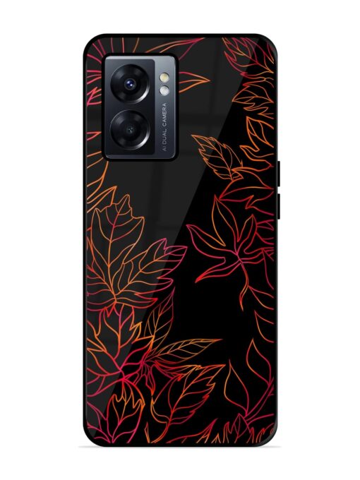 Red Floral Pattern Glossy Metal Phone Cover for Oppo K10 (5G) Zapvi