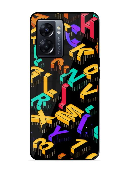 Seamless Pattern With Letters Glossy Metal Phone Cover for Oppo K10 (5G) Zapvi