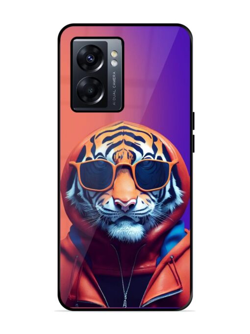 Tiger Animation Glossy Metal Phone Cover for Oppo K10 (5G) Zapvi