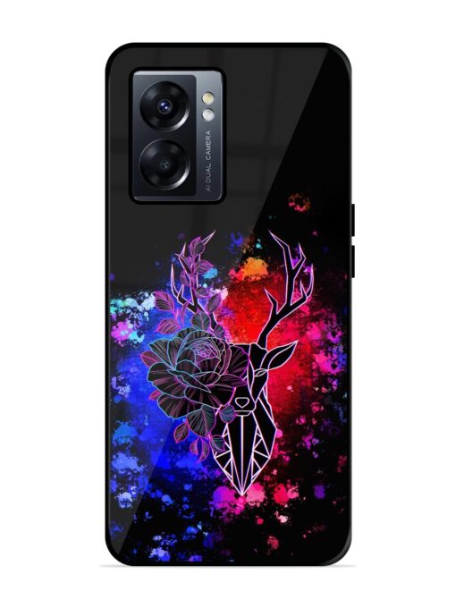 Floral Deer Art Glossy Metal Phone Cover for Oppo K10 (5G) Zapvi