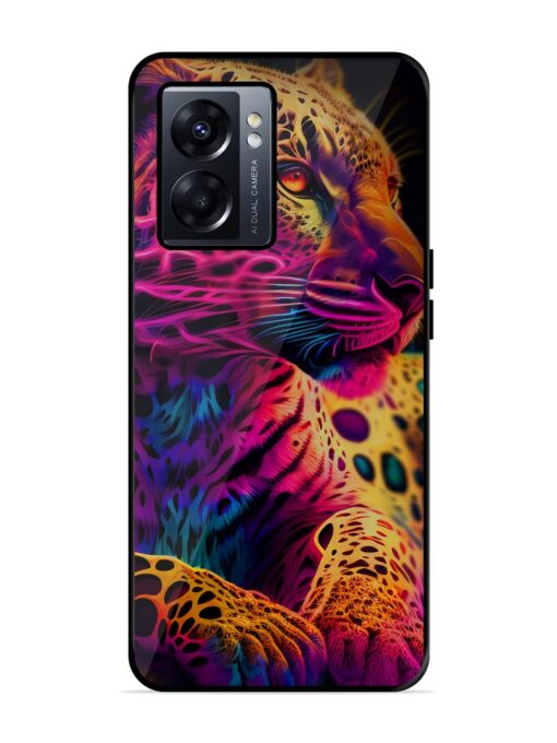 Leopard Art Glossy Metal Phone Cover for Oppo K10 (5G) Zapvi