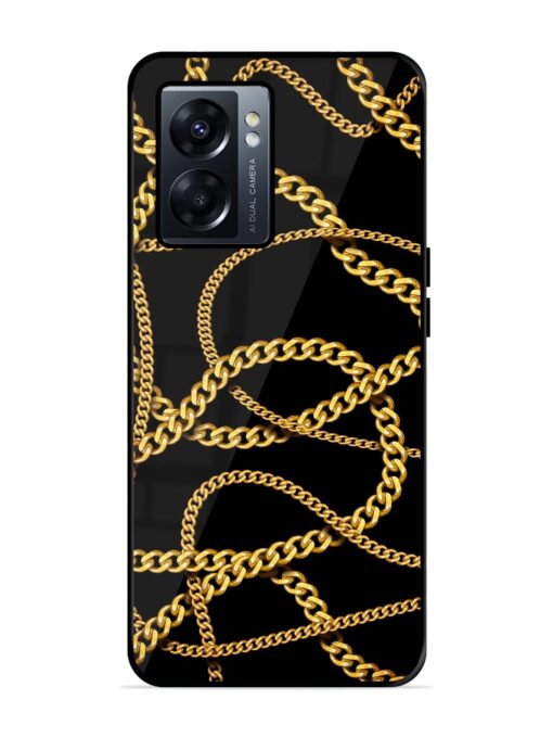 Decorative Golde Chain Glossy Metal Phone Cover for Oppo K10 (5G) Zapvi