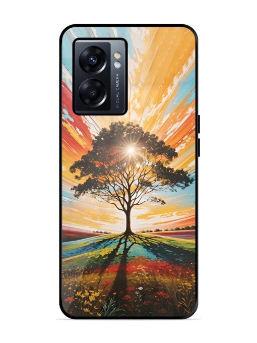 Abstract Tree Colorful Art Glossy Metal Phone Cover for Oppo K10 (5G) Zapvi