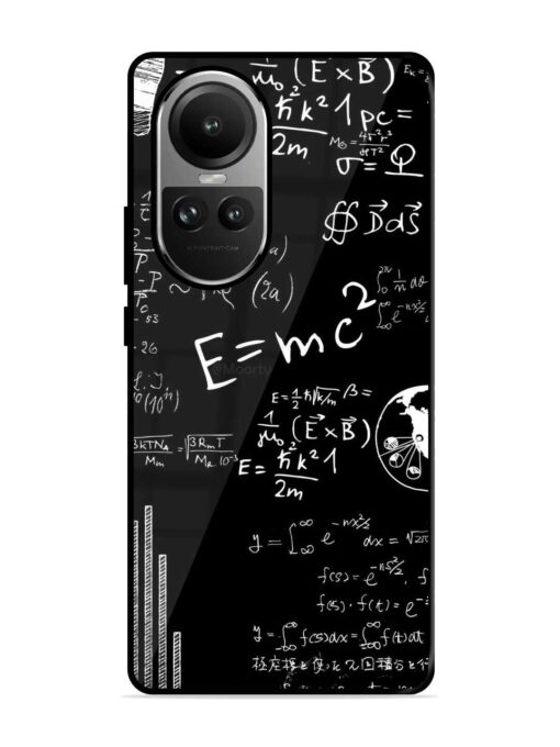 E=Mc2 Mass?Energy Equivalence Glossy Metal Phone Cover for Oppo Reno 10 (5G) Zapvi