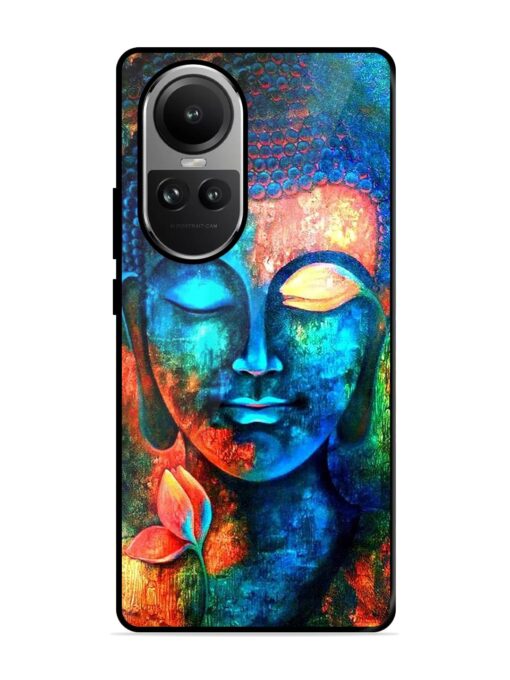 Buddha Painting Glossy Metal Phone Cover for Oppo Reno 10 (5G) Zapvi