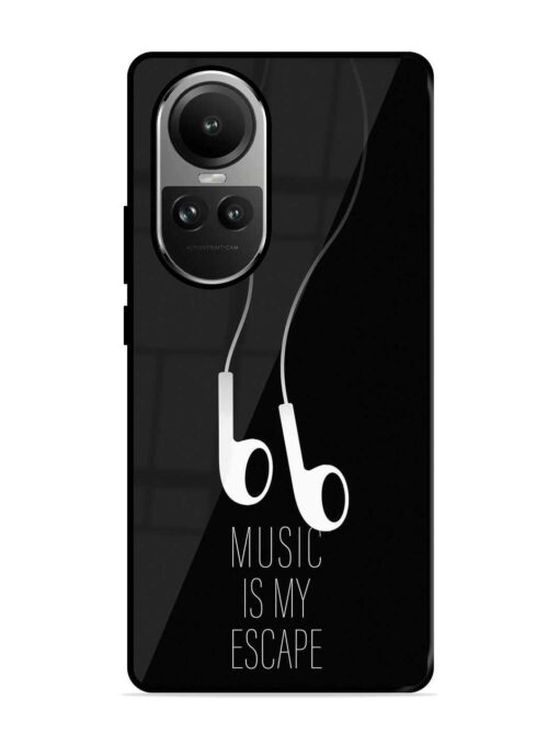 Music Is My Escape Glossy Metal Phone Cover for Oppo Reno 10 (5G)