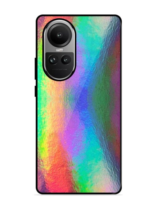 Colorful Holographic Background Glossy Metal TPU Phone Cover for Oppo Reno 10 (5G) Zapvi