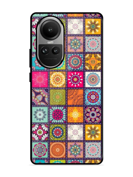 Seamless Pattern Vintage Glossy Metal Phone Cover for Oppo Reno 10 (5G) Zapvi