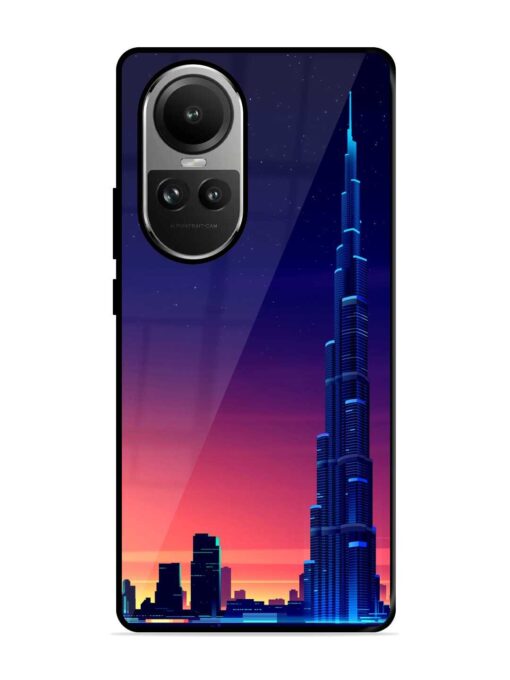 Burj Khalifa Abstract Glossy Metal Phone Cover for Oppo Reno 10 (5G)