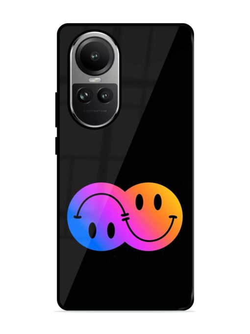 Gradient Smile Art Glossy Metal TPU Phone Cover for Oppo Reno 10 (5G) Zapvi