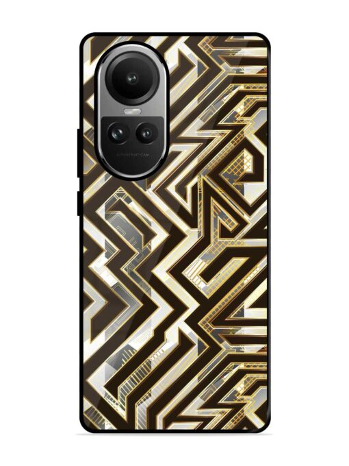 Technology Geometric Seamless Glossy Metal Phone Cover for Oppo Reno 10 (5G)