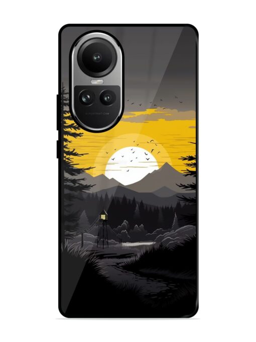 Sunset Vector Glossy Metal Phone Cover for Oppo Reno 10 (5G)